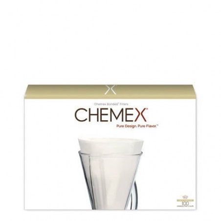  Boîte de 100 filtres blancs pour cafetière Chemex 1/3 tasses