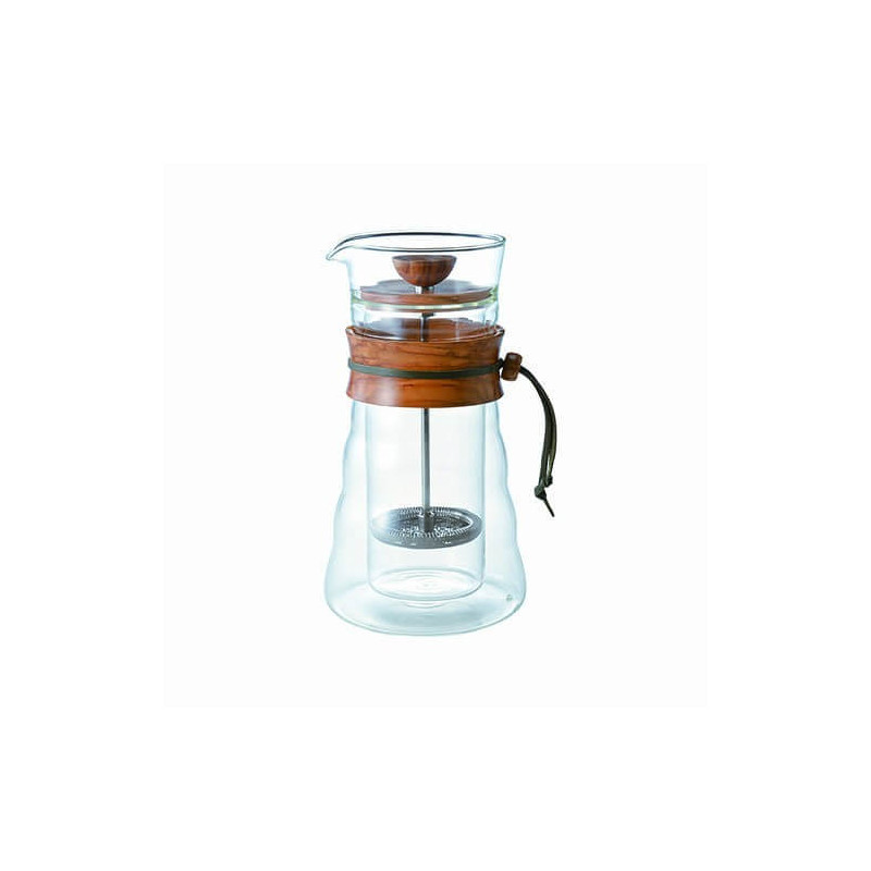 Cafetière piston en verre double paroi Hario