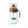 Cafetière piston en verre double paroi Hario