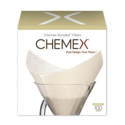 Boîte de 100 filtres blancs pré-pliés pour cafetière Chemex® 6 tasses