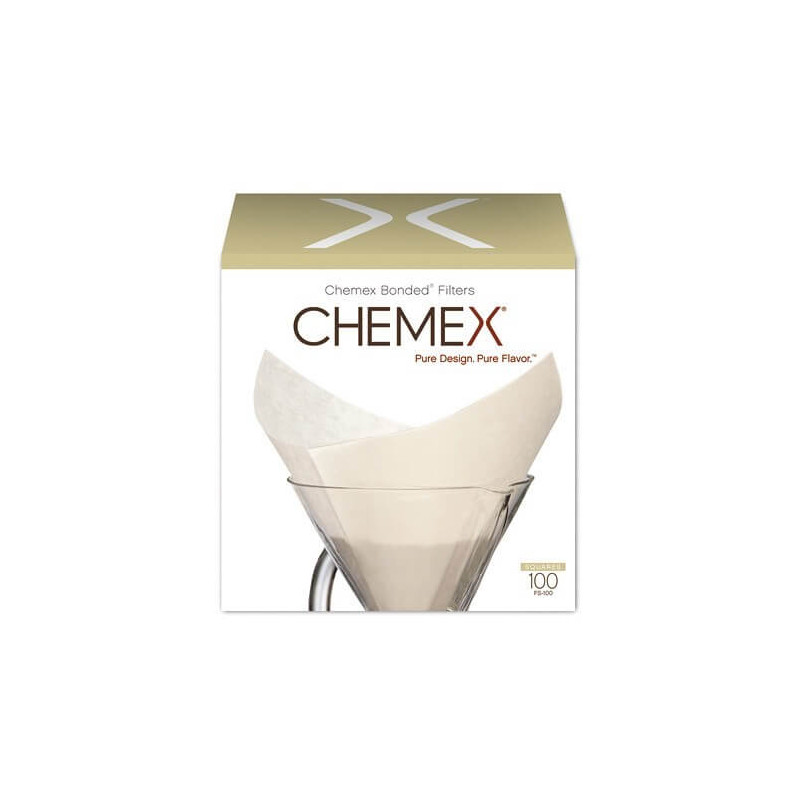 Boîte de 100 filtres blancs pré-pliés pour cafetière Chemex® 6 tasses