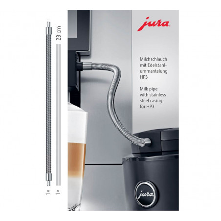 Tuyau lait inox pour machines HP3 Jura 