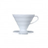Dripper Hario V60 en céramique blanc 1/2 tasses