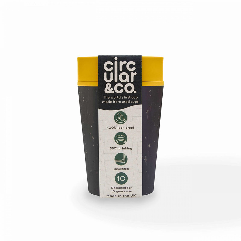 Tasse en matière recyclée - Circular & Co - 350 ml - noire et jaune Circular & Co - 1