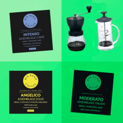 Coffret cadeau Easy Brew - French Press Basic + moulin - Grains - 2 tasses  - 1
