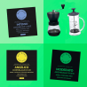 Coffret cadeau Easy Brew - French Press Basic + moulin - Grains - 2 tasses  - 1