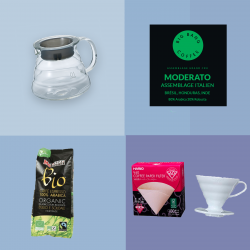 Coffret cadeau Slow Coffee Beginner - V60 céramique + filtres + carafe - Moulu - 1/2 tasses  - 1