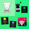 Kit découverte Slow Coffee Beginner - Dripper + filtres + moulin - Grains - 1/2 tasses  - 1