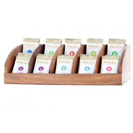 Présentoir en bois vide - 10 compartiments sachet Pagès - 1