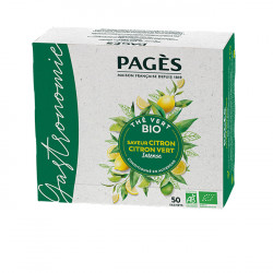 Thé vert BIO citron / citron vert 50 sachets Pagès - 1
