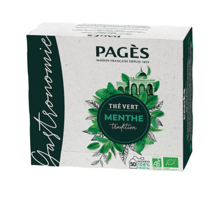 Thé vert BIO menthe 50 sachets Pagès